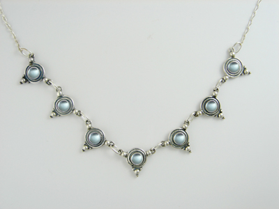 Sterling Silver Necklace With Blue Topaz